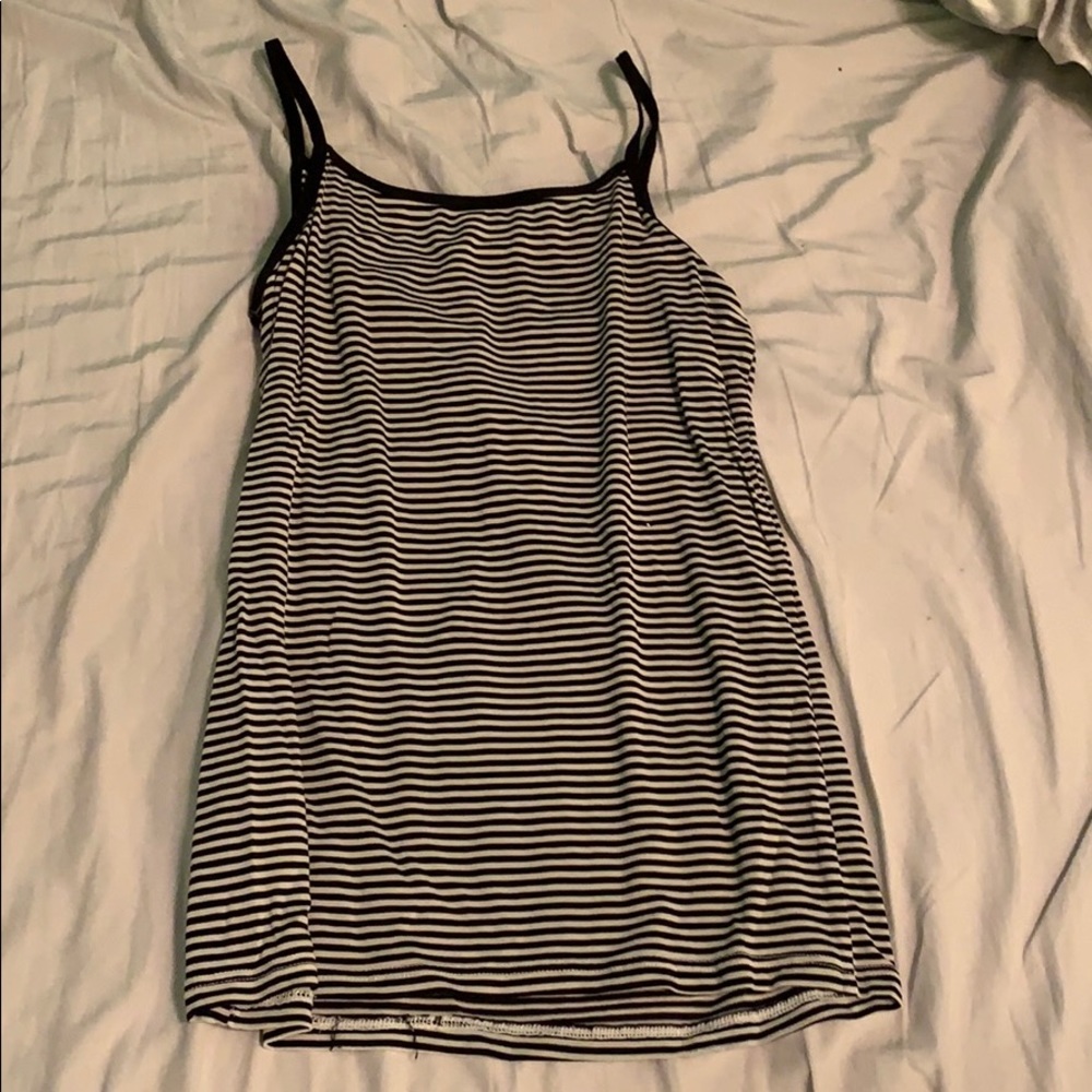 Black and white striped tank top